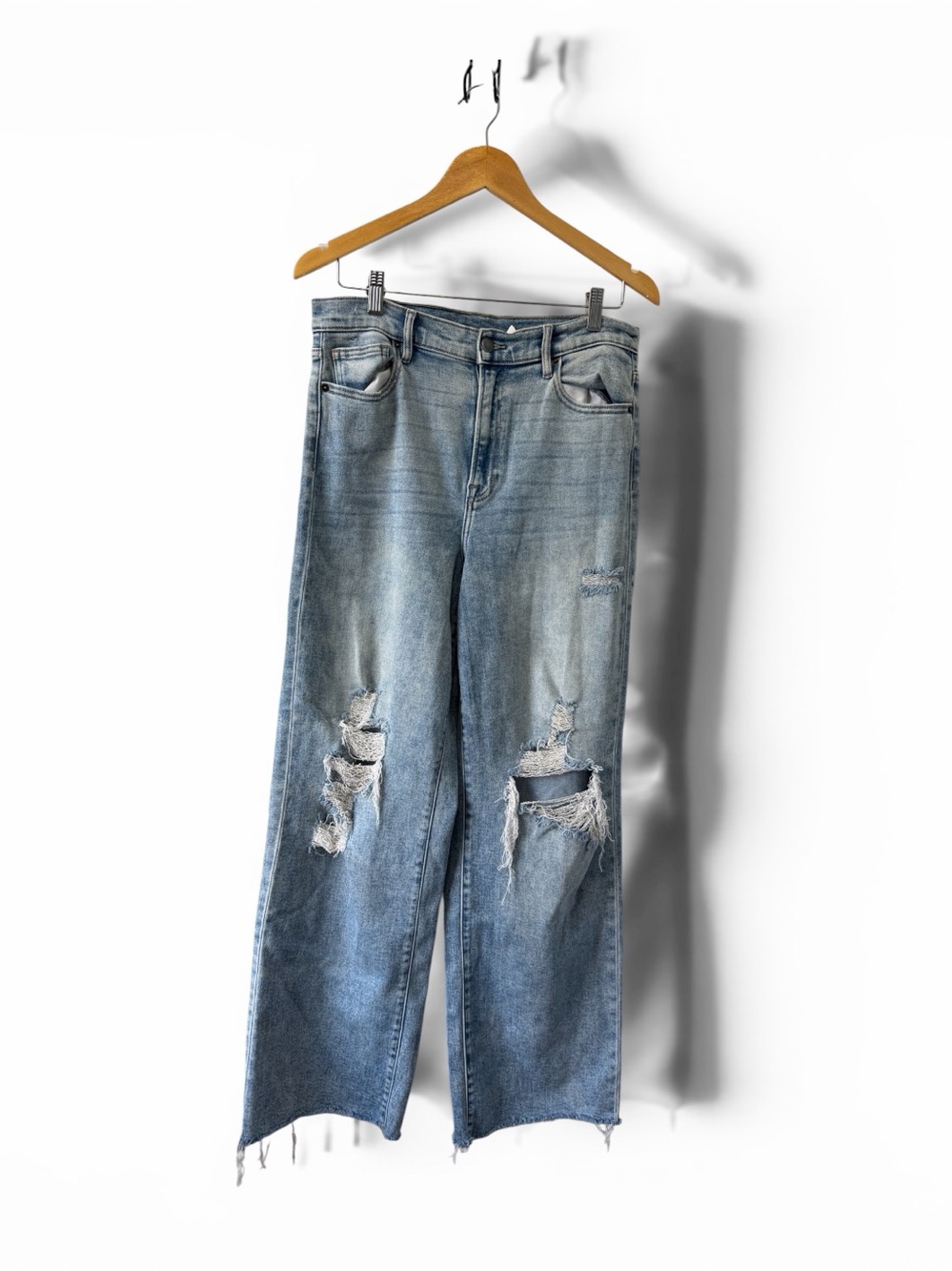 Altar'd State High Rise Wide Leg Raw Hem Distressed Streetcore Jeans Size 29